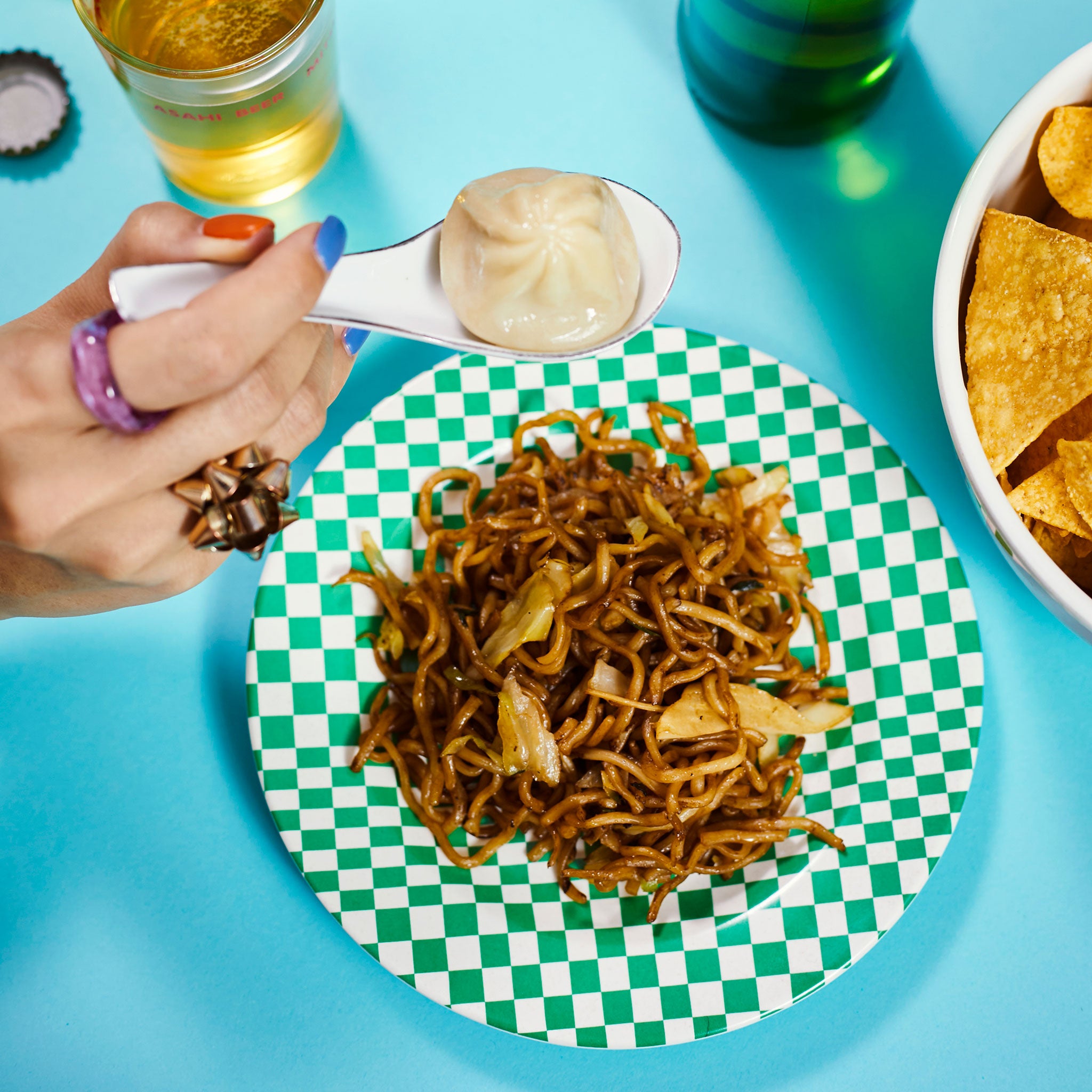 MARINA:Side Plate / Green Check (φ17.4cm)