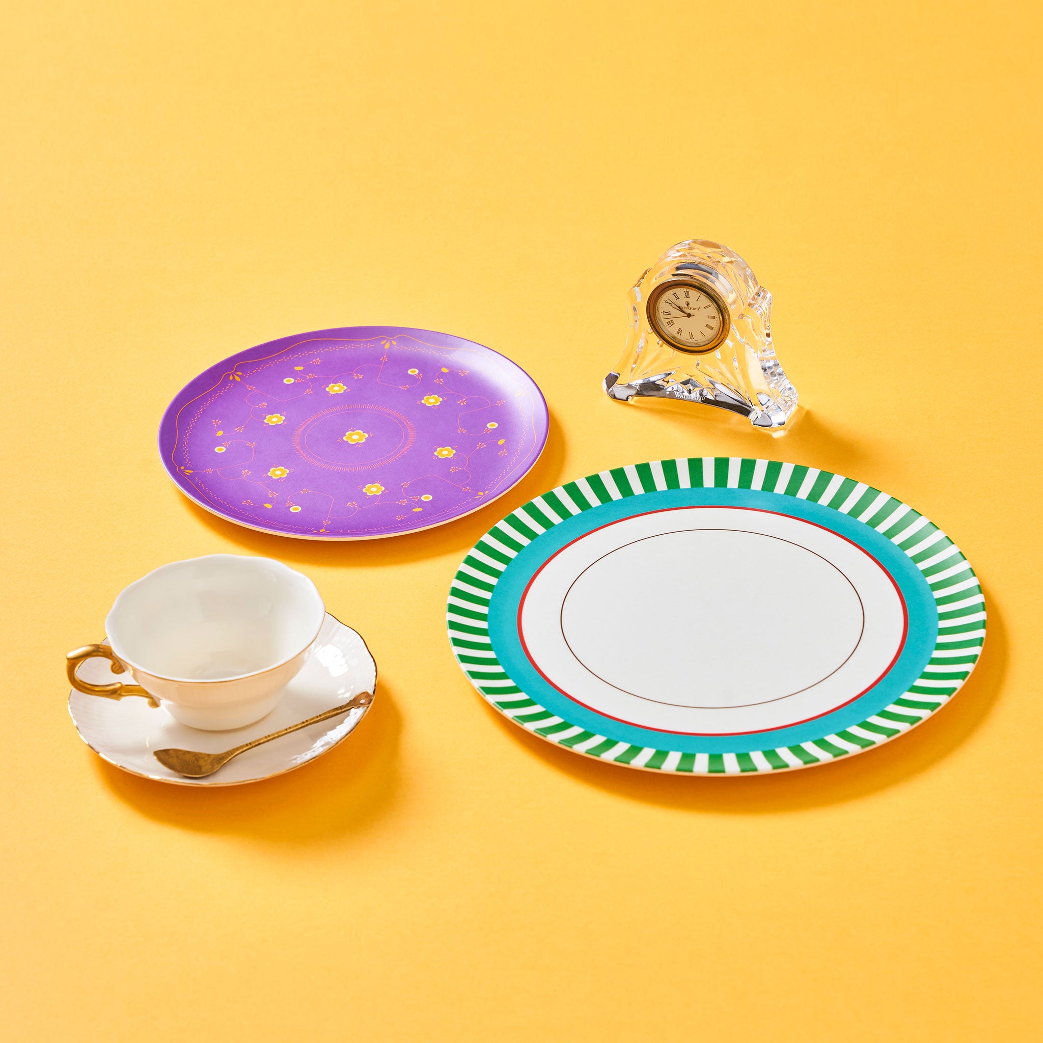 MITSUKO:Dinner Plate / Green Stripe Rim (φ25cm)