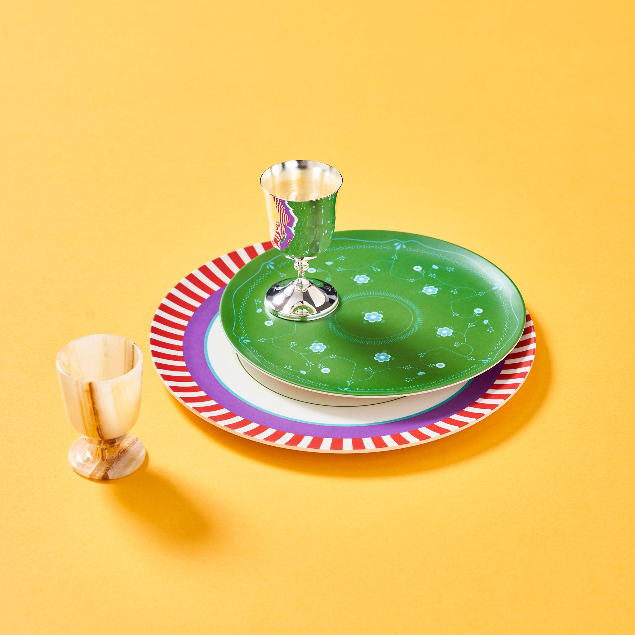 MITSUKO:Side Plate / Green Blossom (φ20cm)