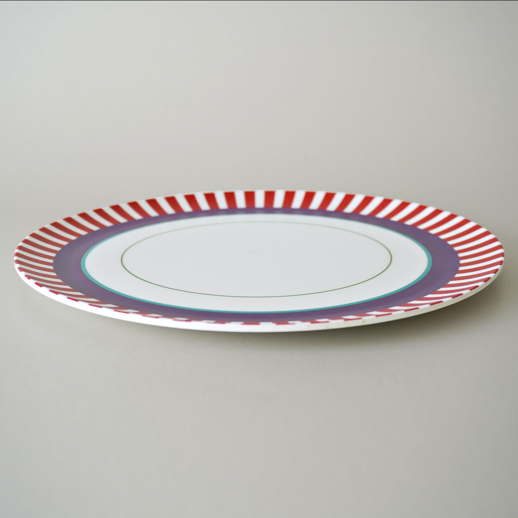 MITSUKO:Dinner Plate / Red Stripe Rim (φ25cm)