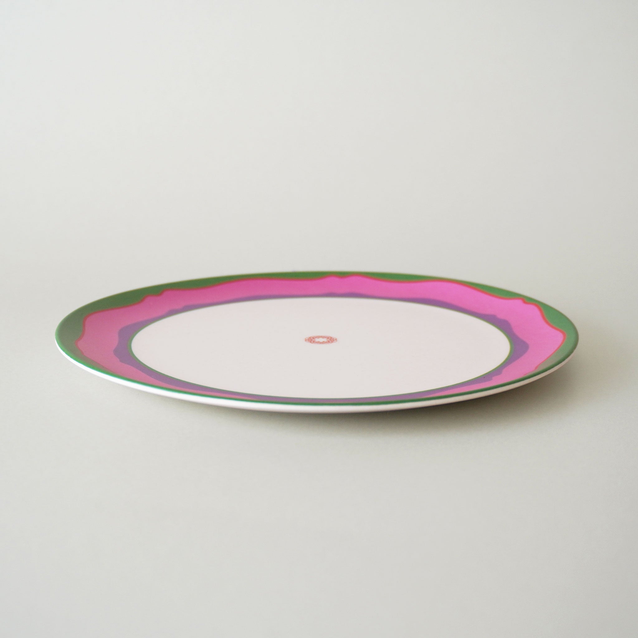 MITSUKO:Side Plate / Pink Wavy Rim (φ20cm)