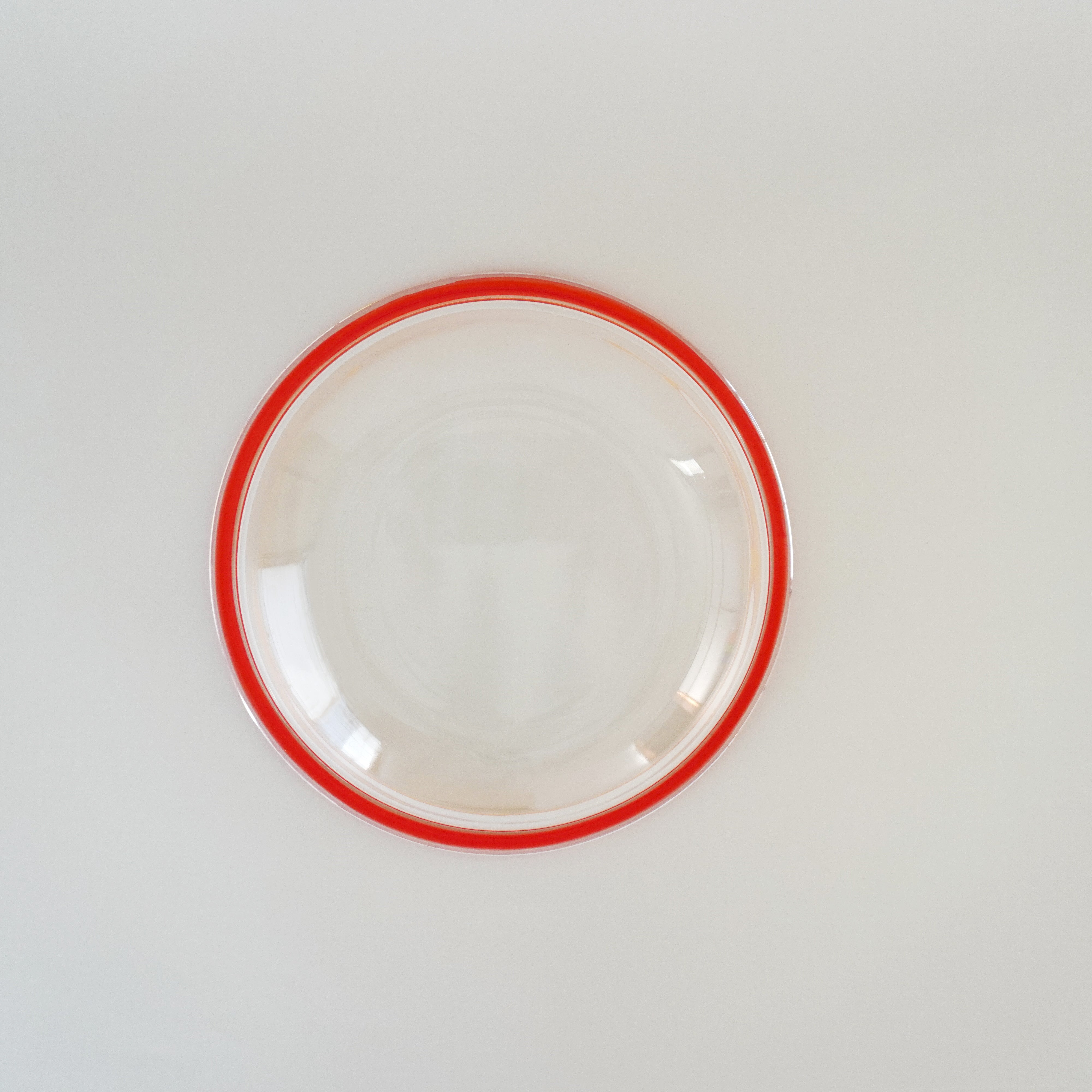 PLATE - GLASS PLATE / ORANGE STRIPE RIM-L