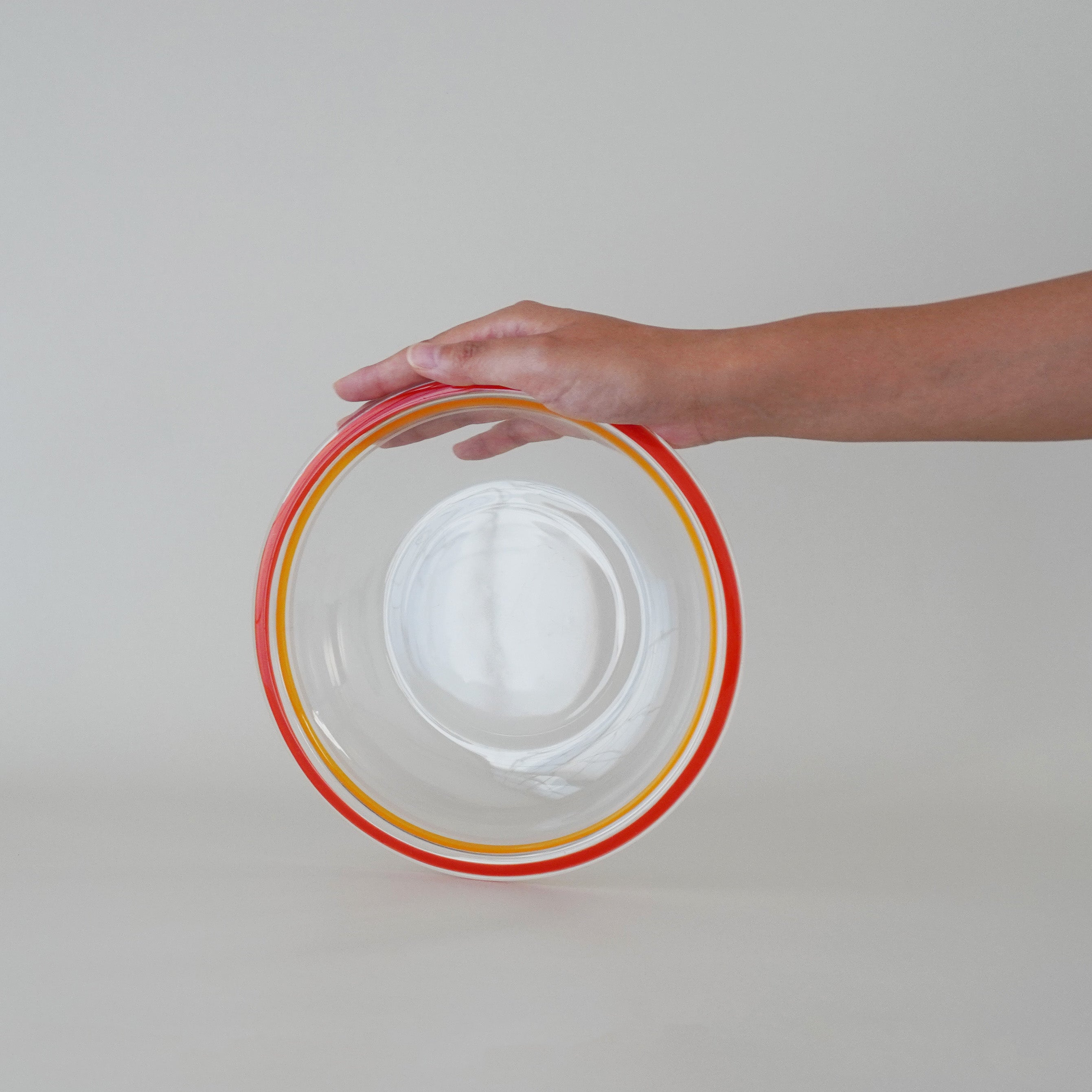 PLATE - GLASS PLATE / ORANGE STRIPE RIM-L