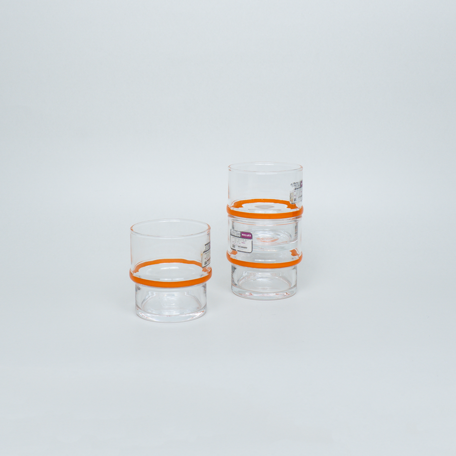 GLASS - ORANGE LINE SHORT GLASS