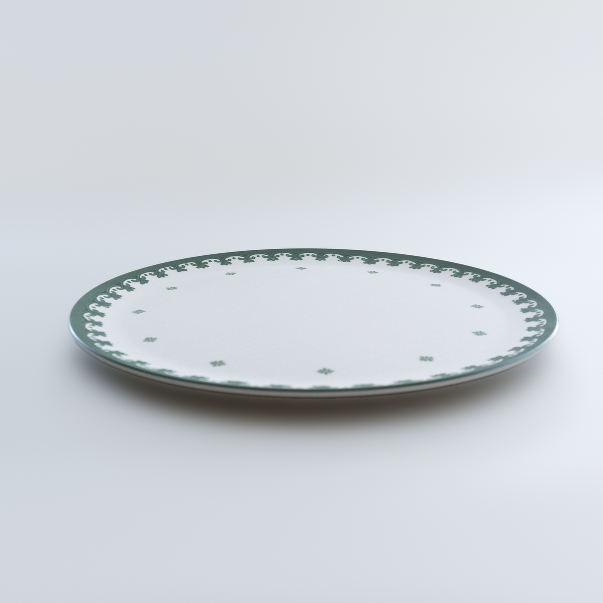 MITSUKO:Dinner Plate / LK Green Lotus (φ25cm)