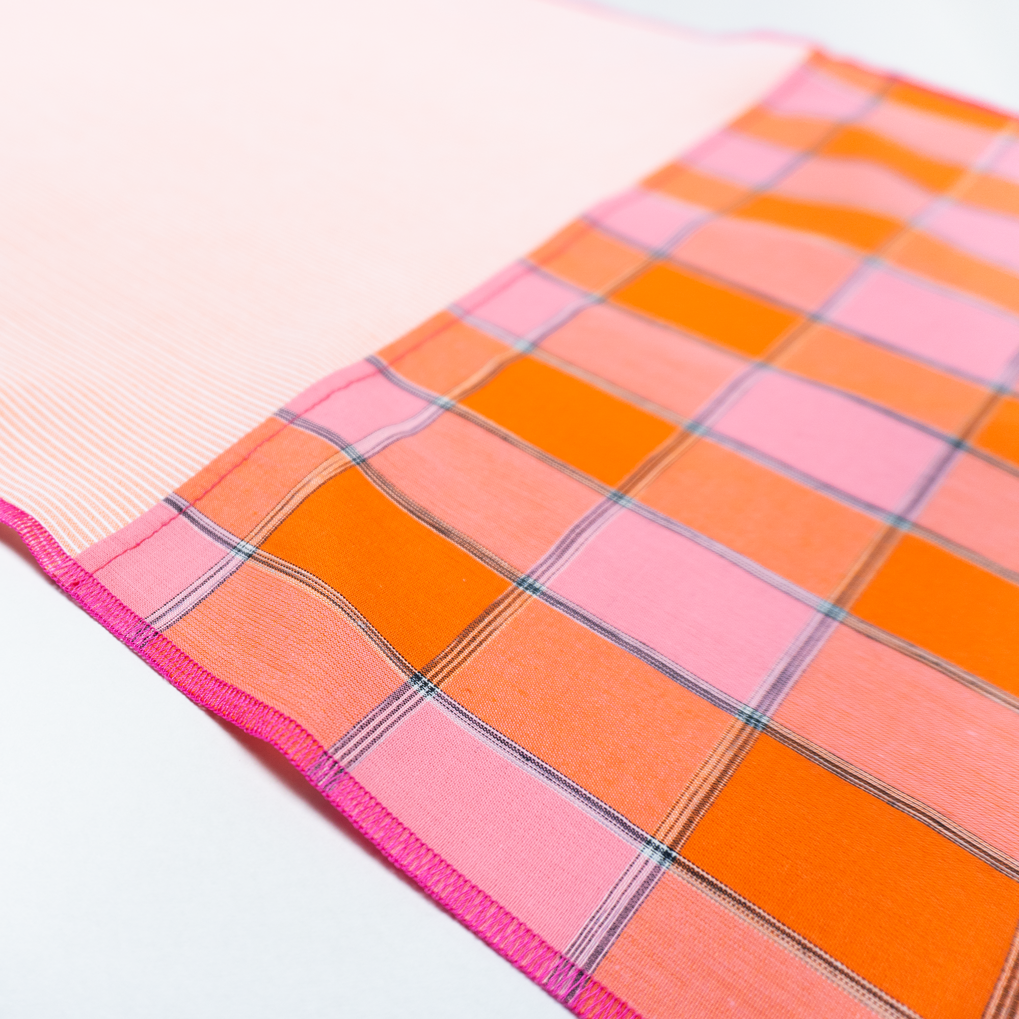Placemat : BISHU / Check+Orange