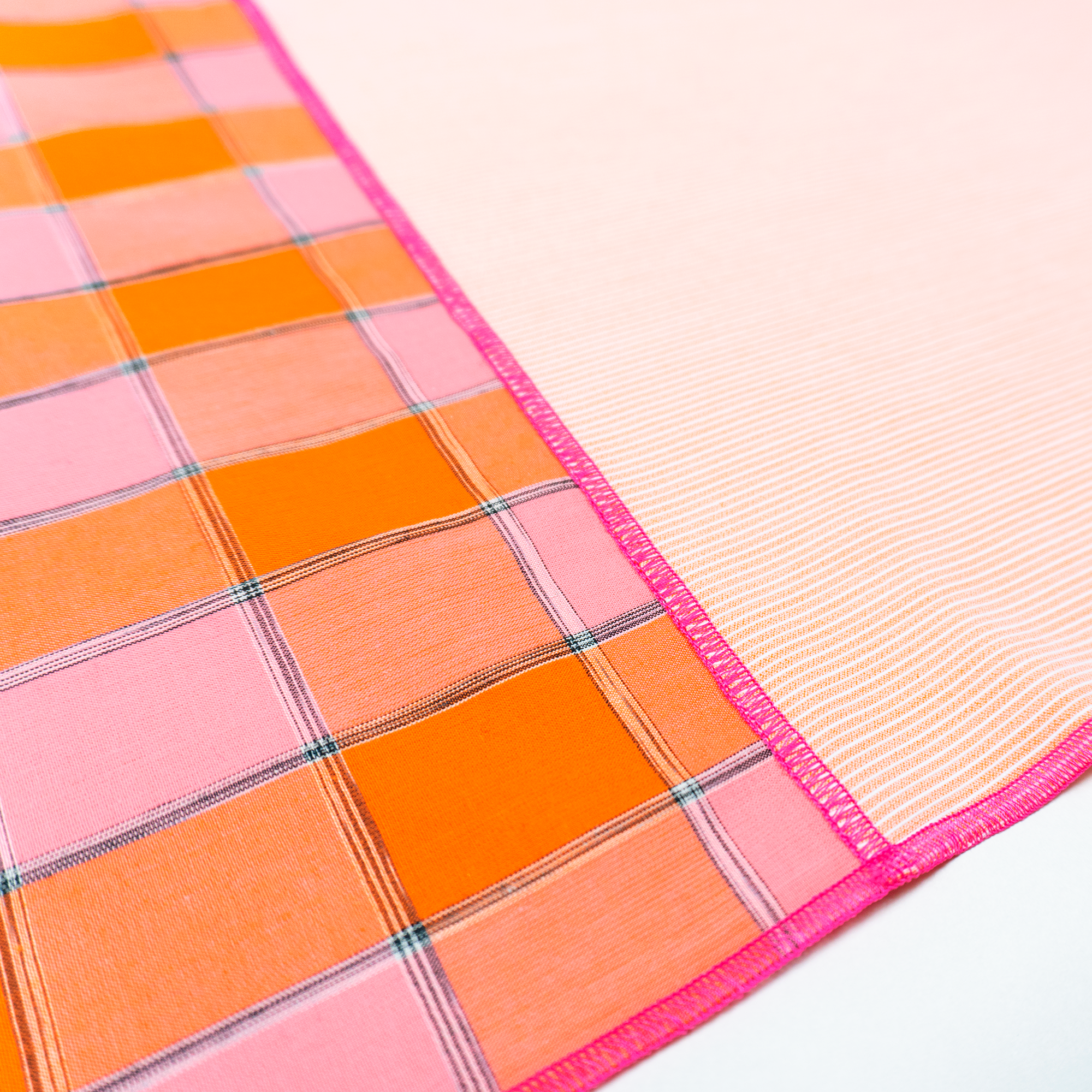 Placemat : BISHU / Check+Orange