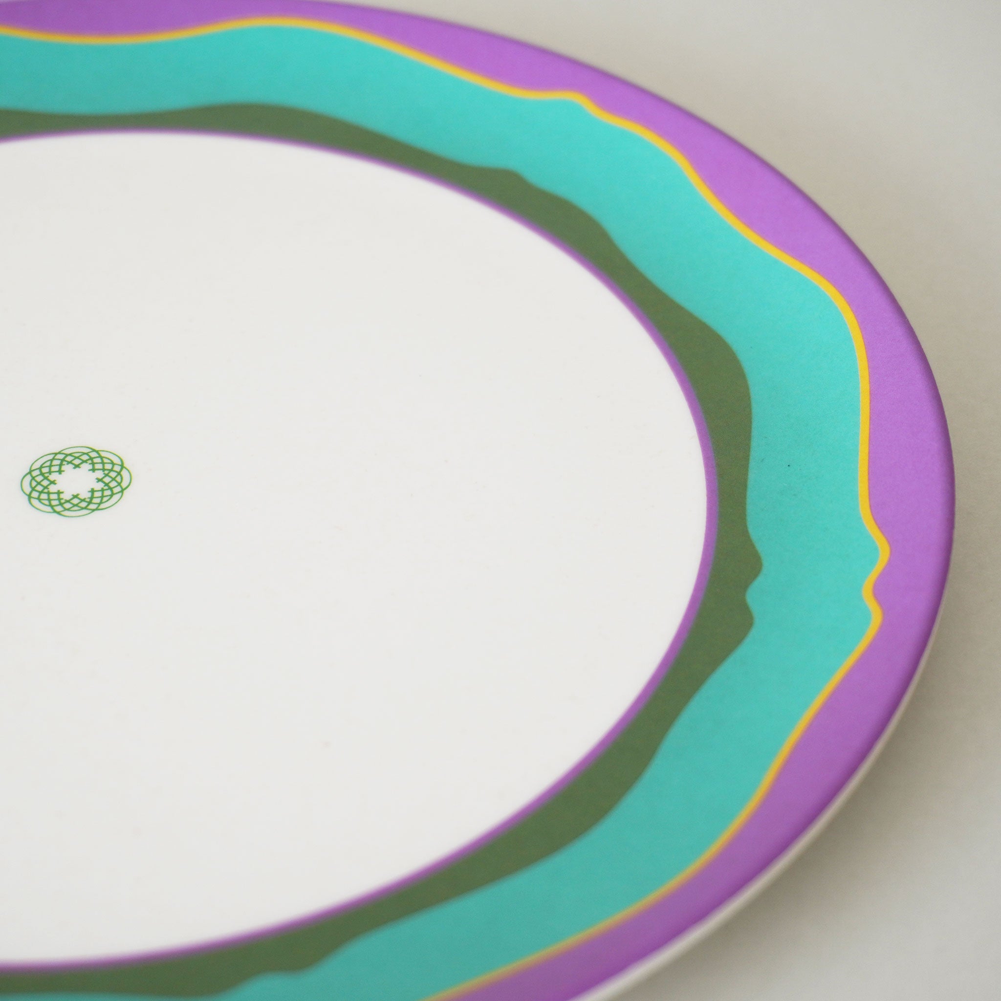 MITSUKO:Side Plate / Blue Wavy Rim (φ20cm)