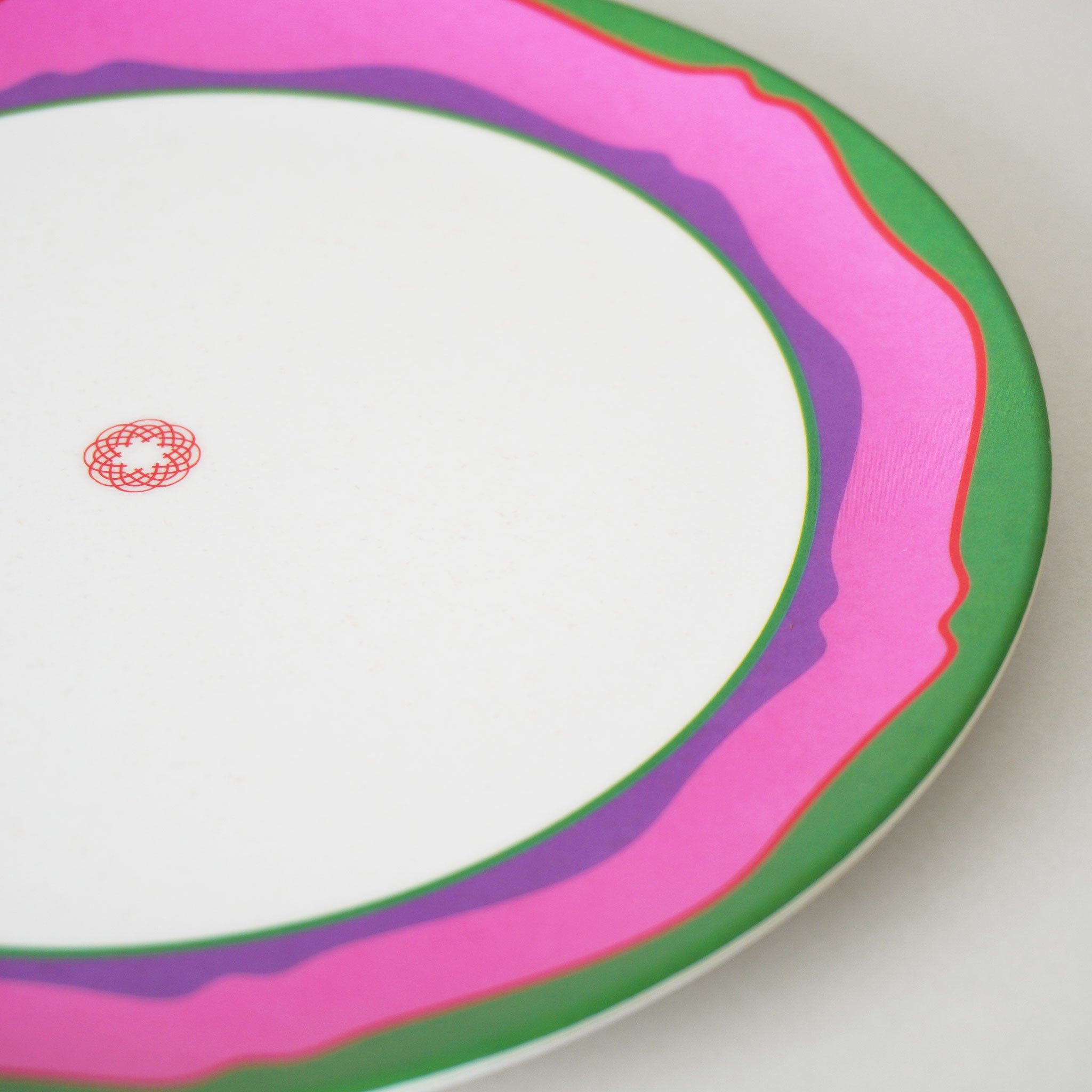 MITSUKO:Side Plate / Pink Wavy Rim (φ20cm)