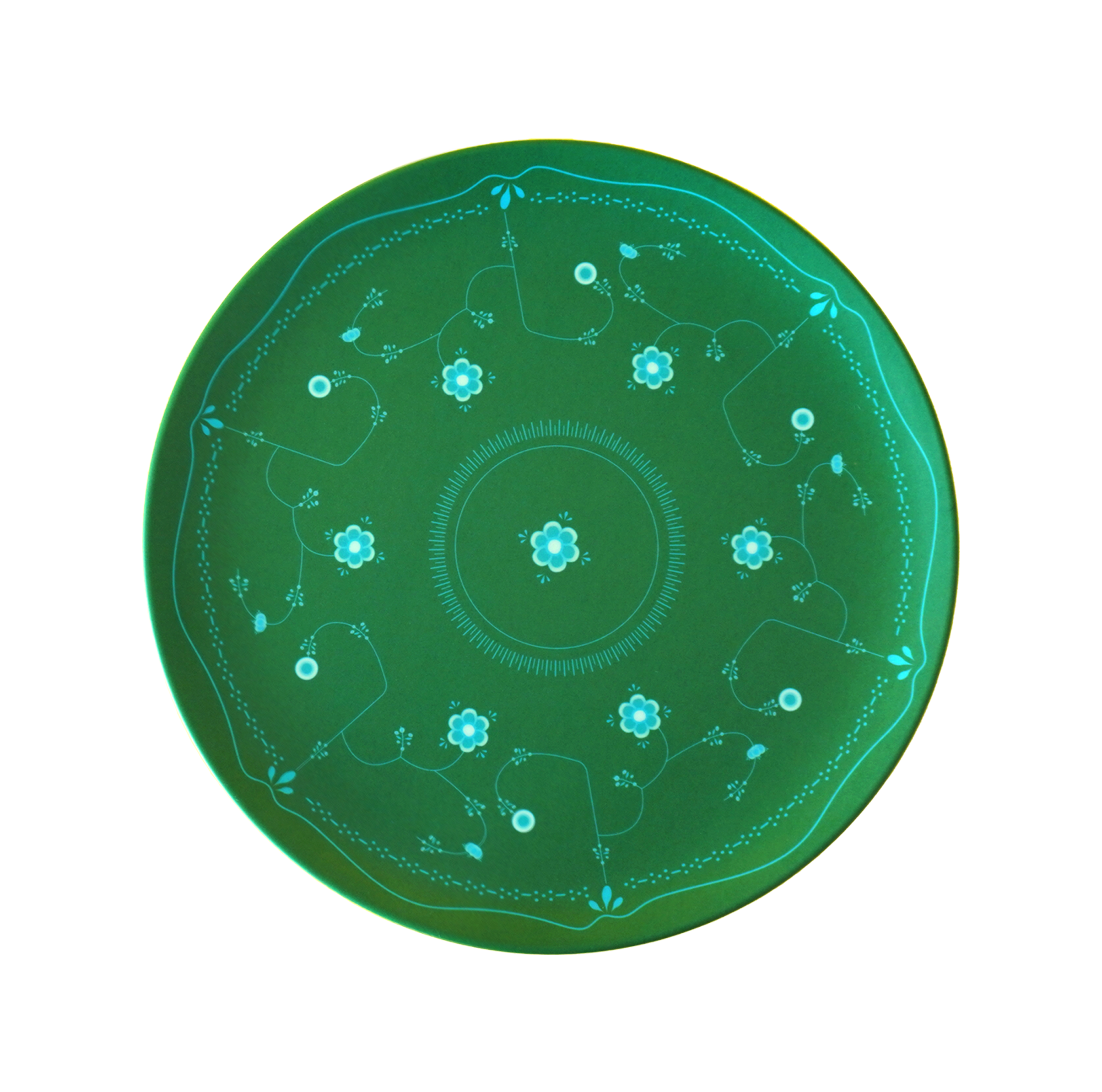 MITSUKO：Side Plate / Green Blossom (φ20cm)