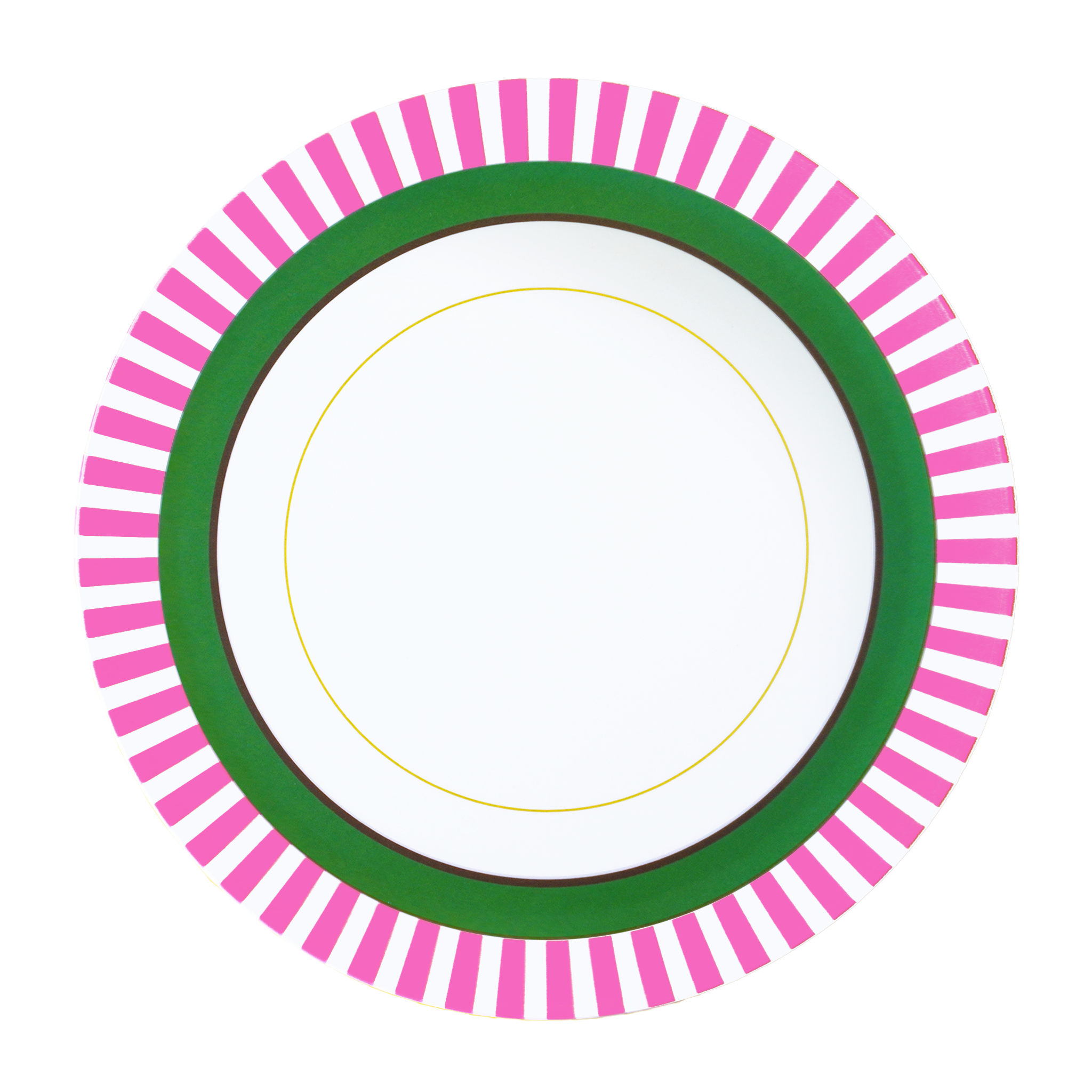 MITSUKO:Dinner Plate / Pink Stripe Rim (φ25cm)