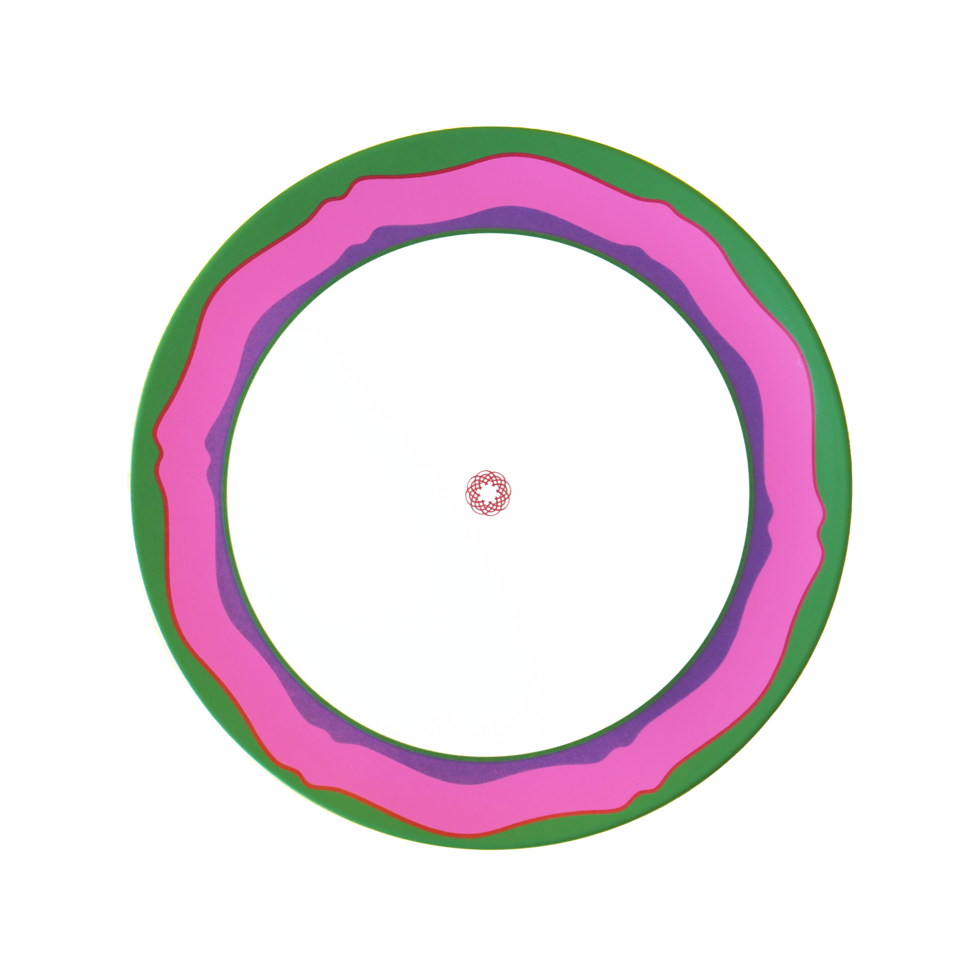 MITSUKO:Side Plate / Pink Wavy Rim (φ20cm)