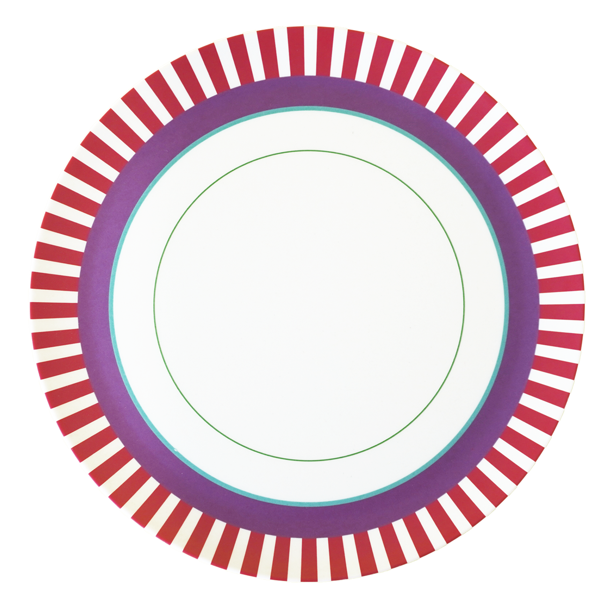 MITSUKO:Dinner Plate / Red Stripe Rim (φ25cm)