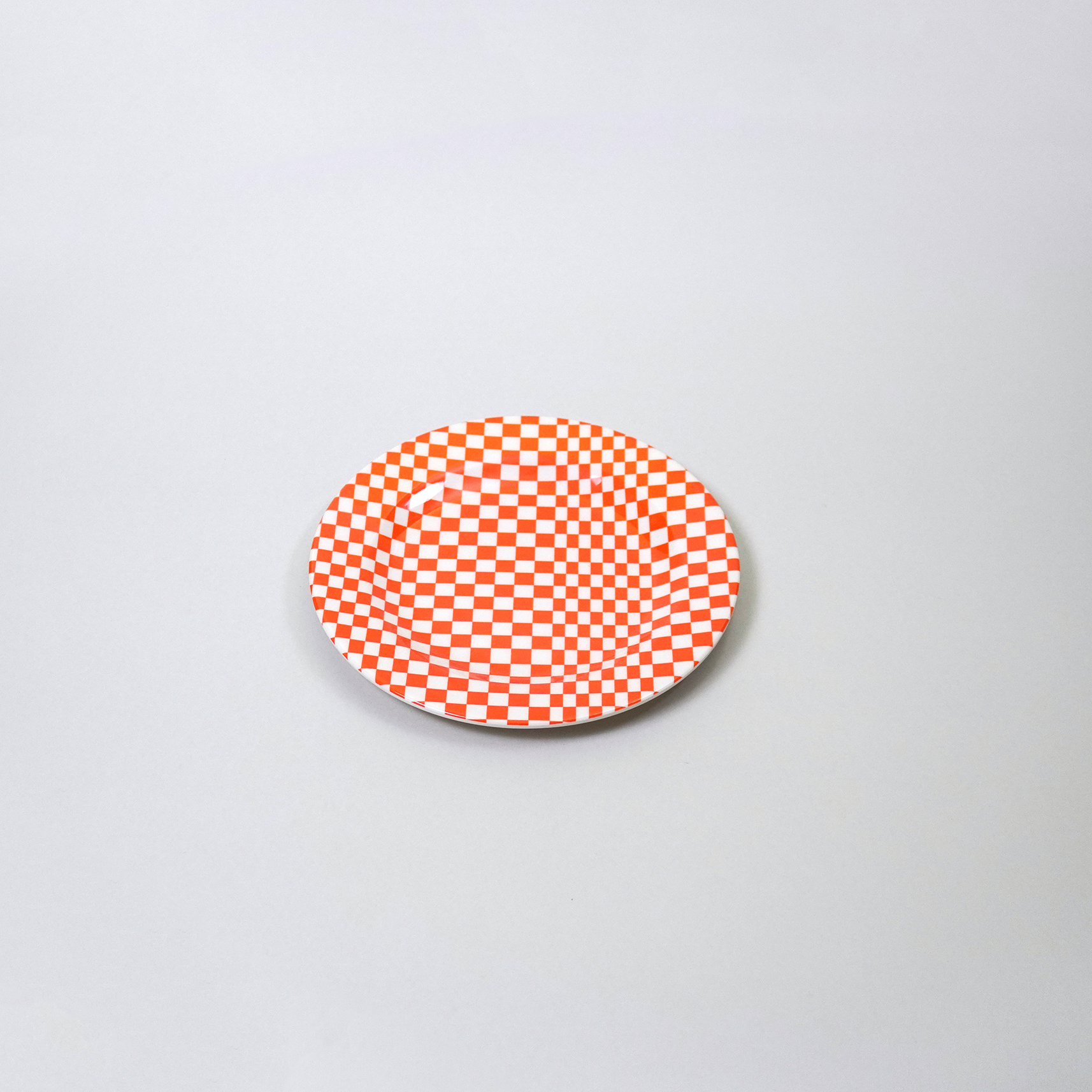 MARINA:Side Plate / Orange Check (φ17.4cm)