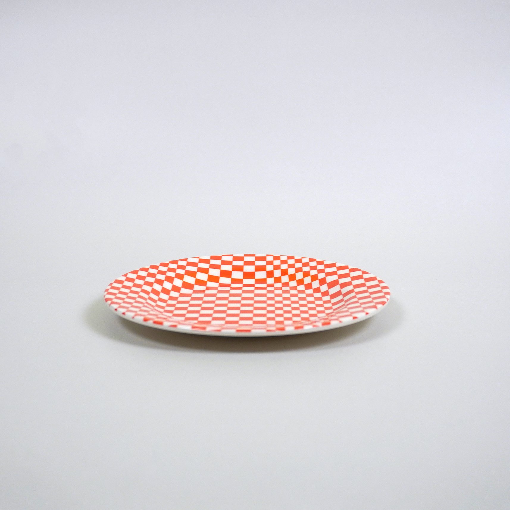 MARINA:Side Plate / Orange Check (φ17.4cm)