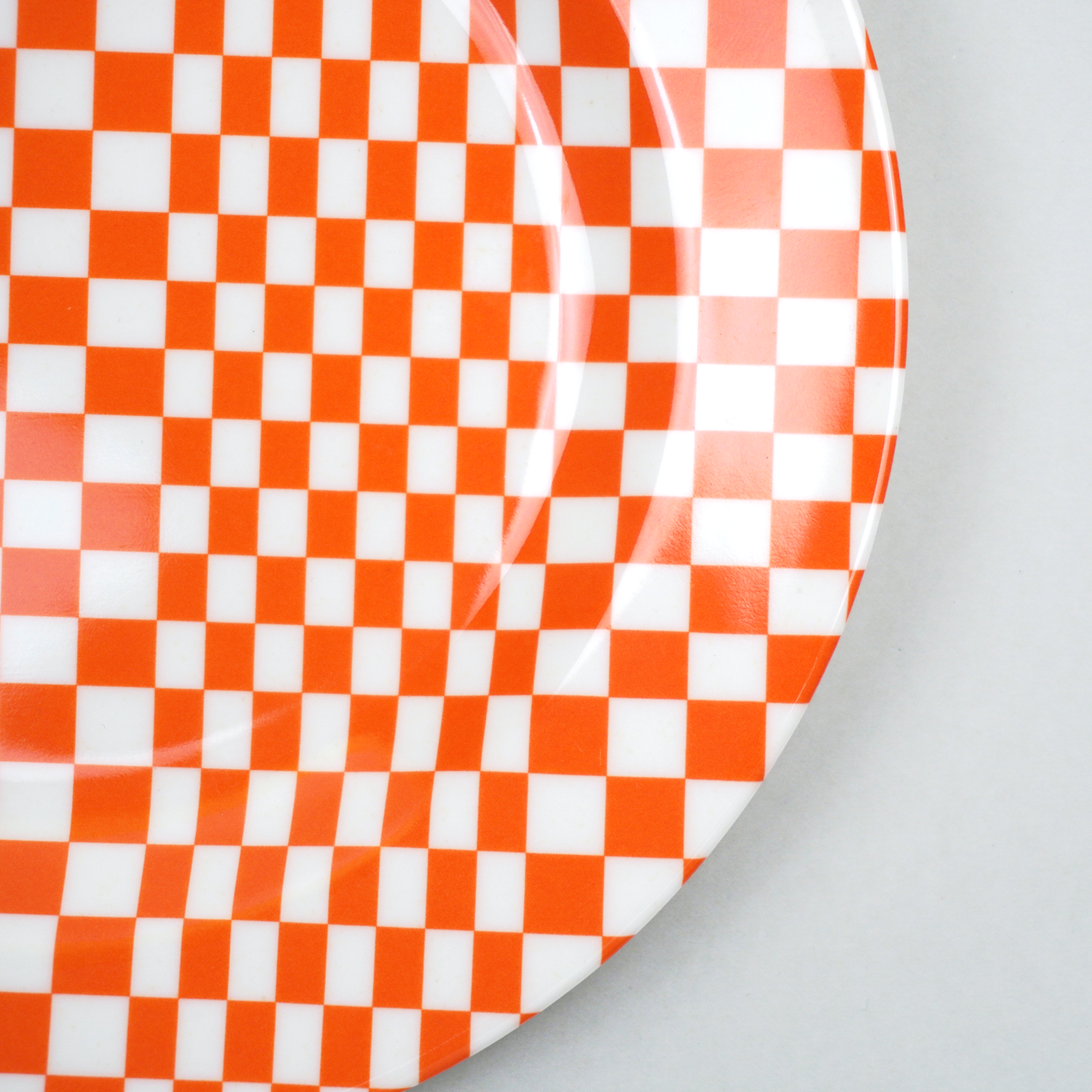 MARINA:Side Plate / Orange Check (φ17.4cm)