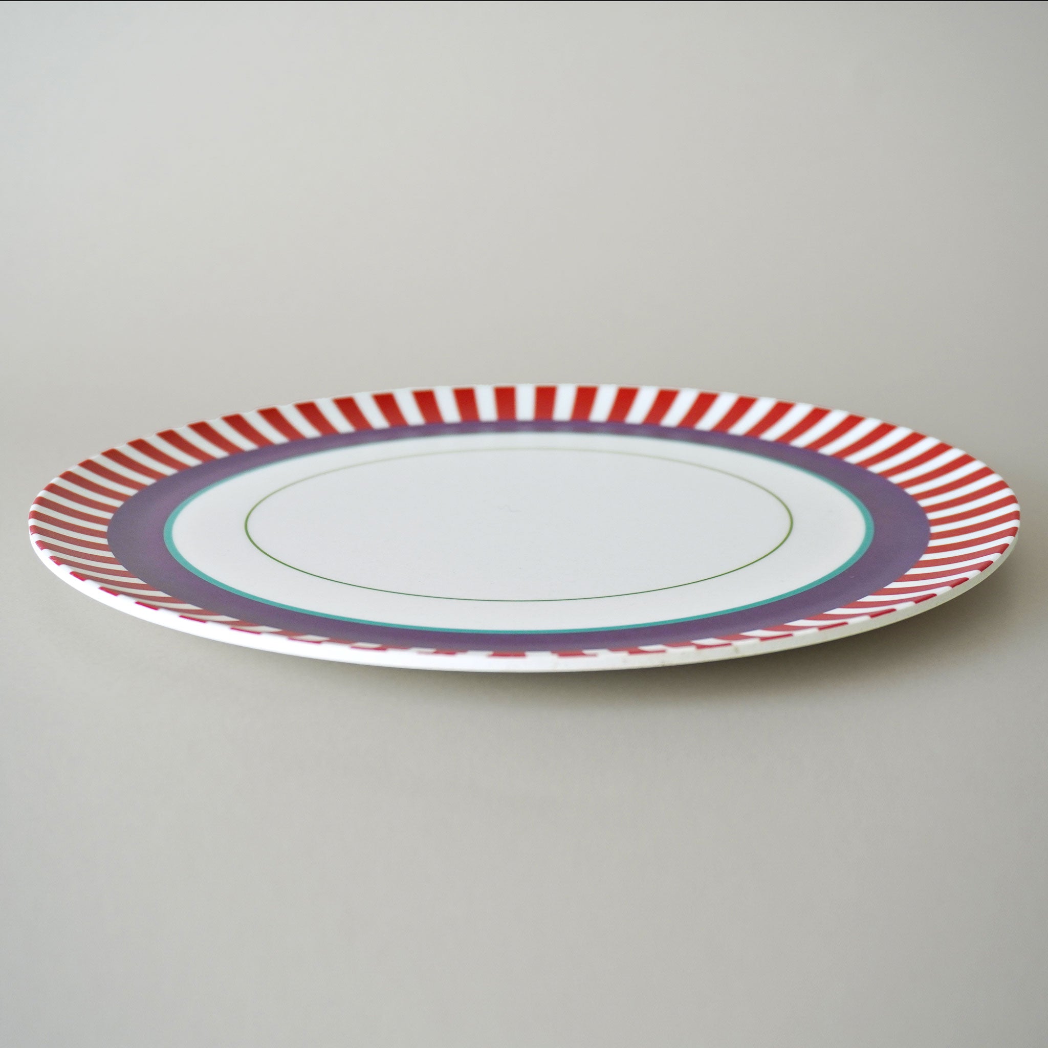 MITSUKO - Dinner Plate / Red Stripe Rim
