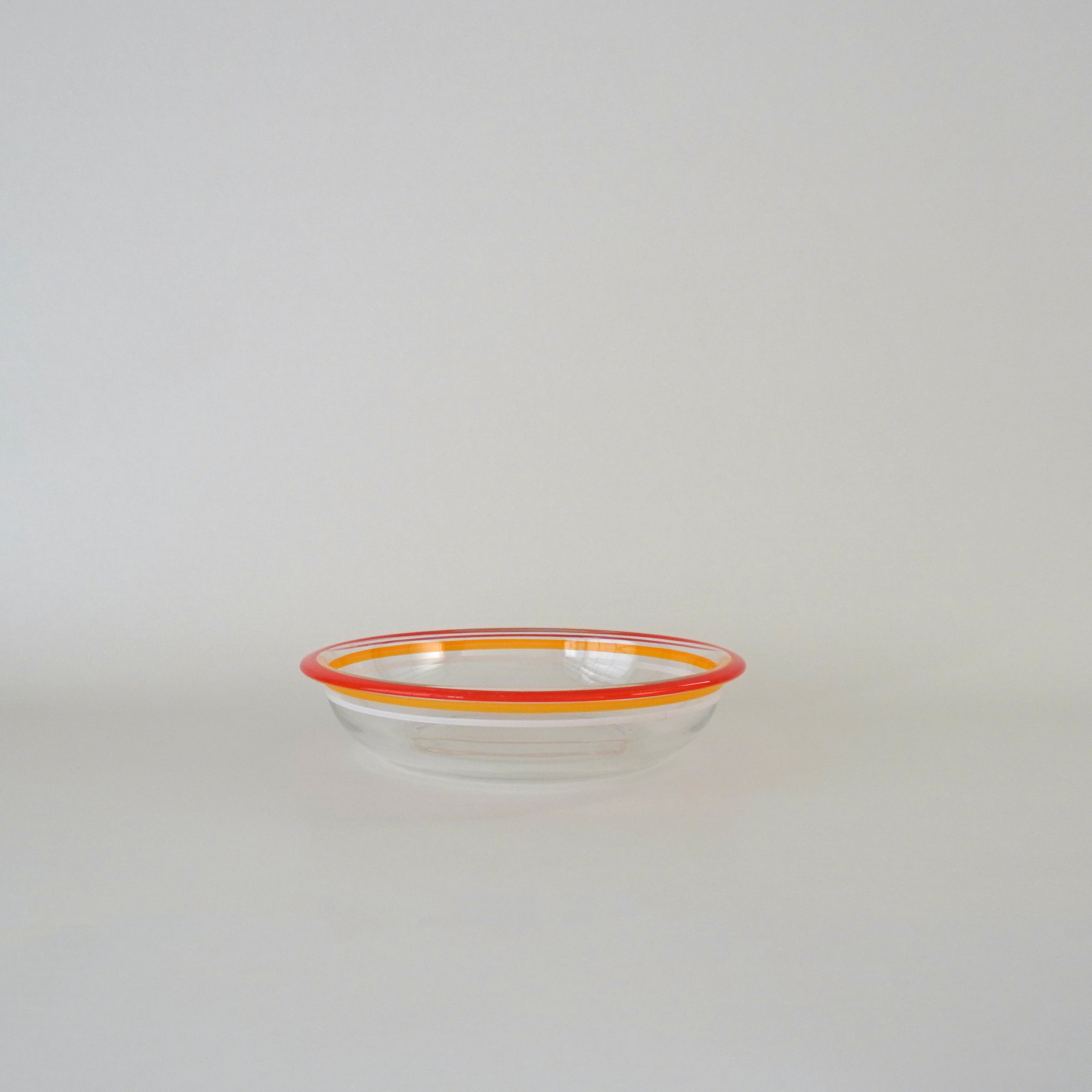 PLATE - GLASS PLATE / ORANGE STRIPE RIM-L