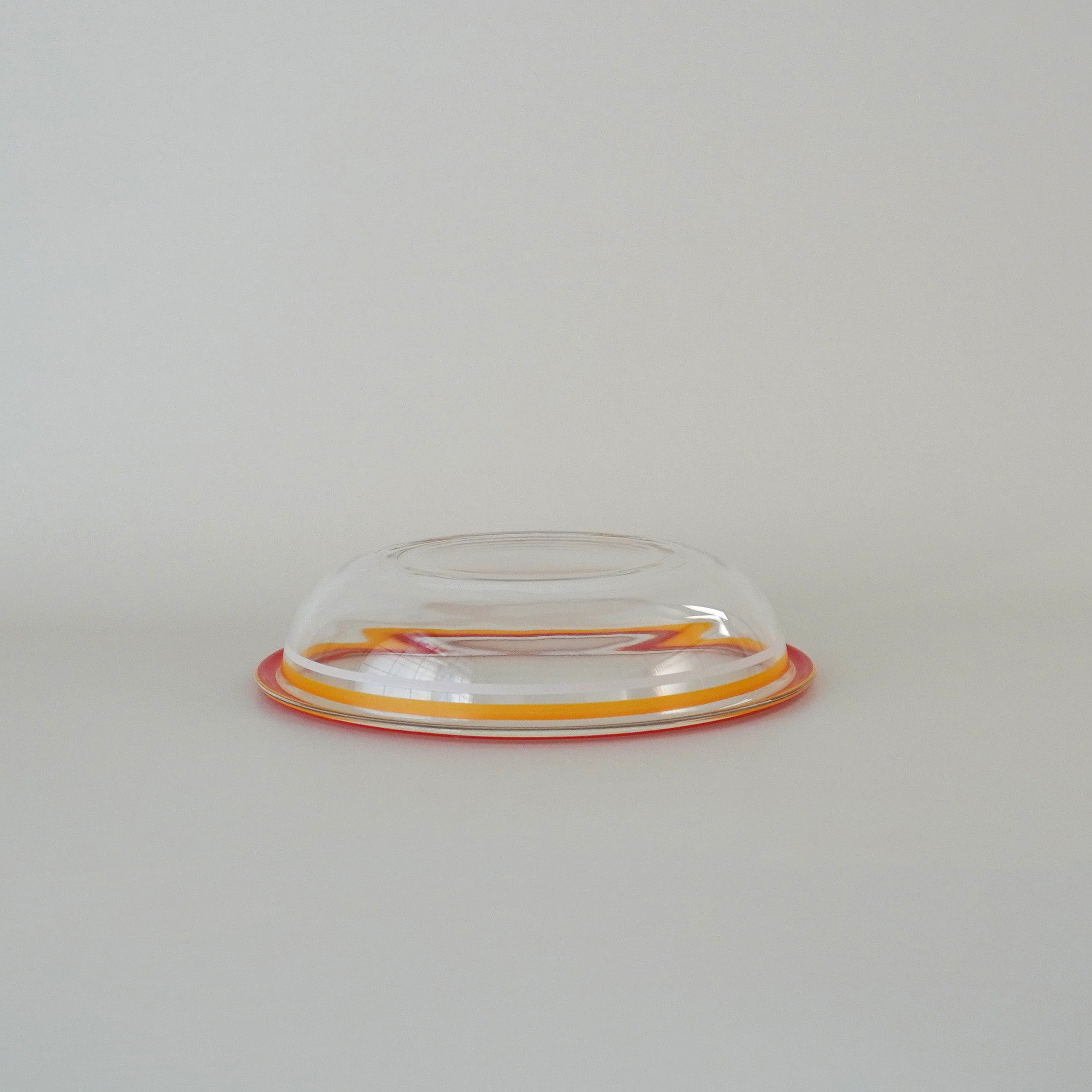 PLATE - GLASS PLATE / ORANGE STRIPE RIM-L