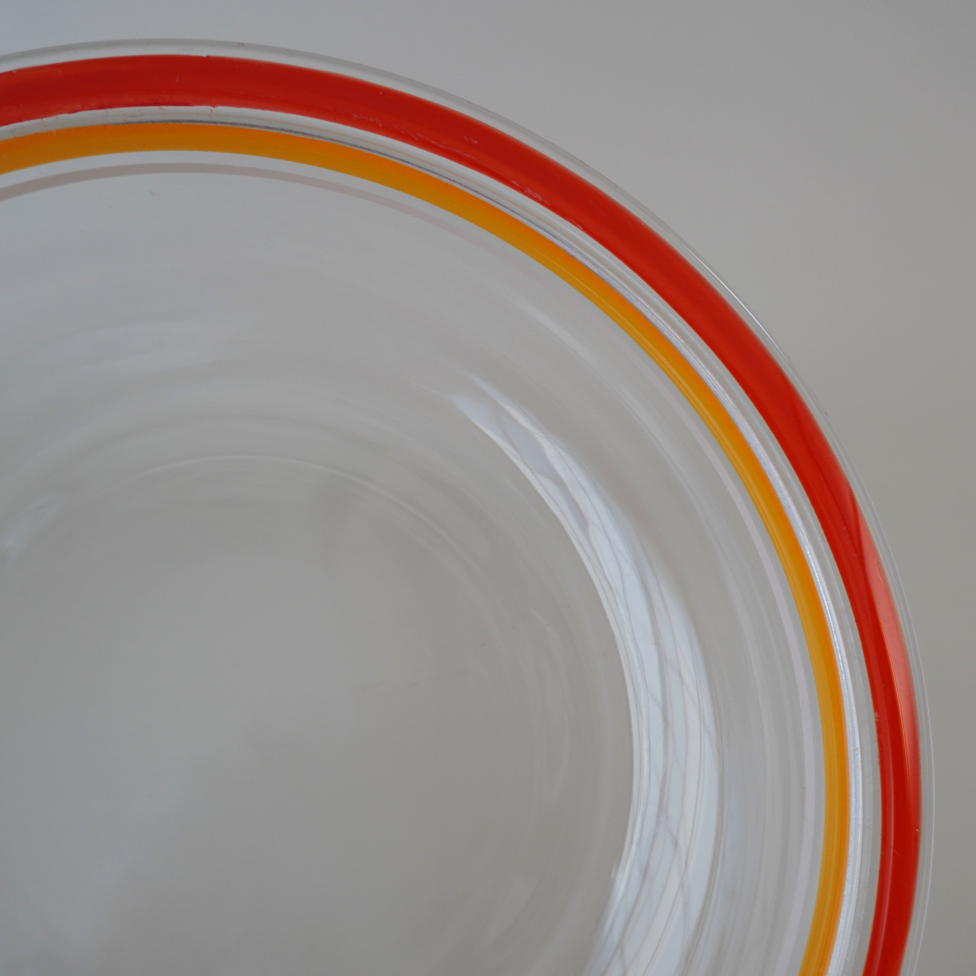 PLATE - GLASS PLATE / ORANGE STRIPE RIM-L