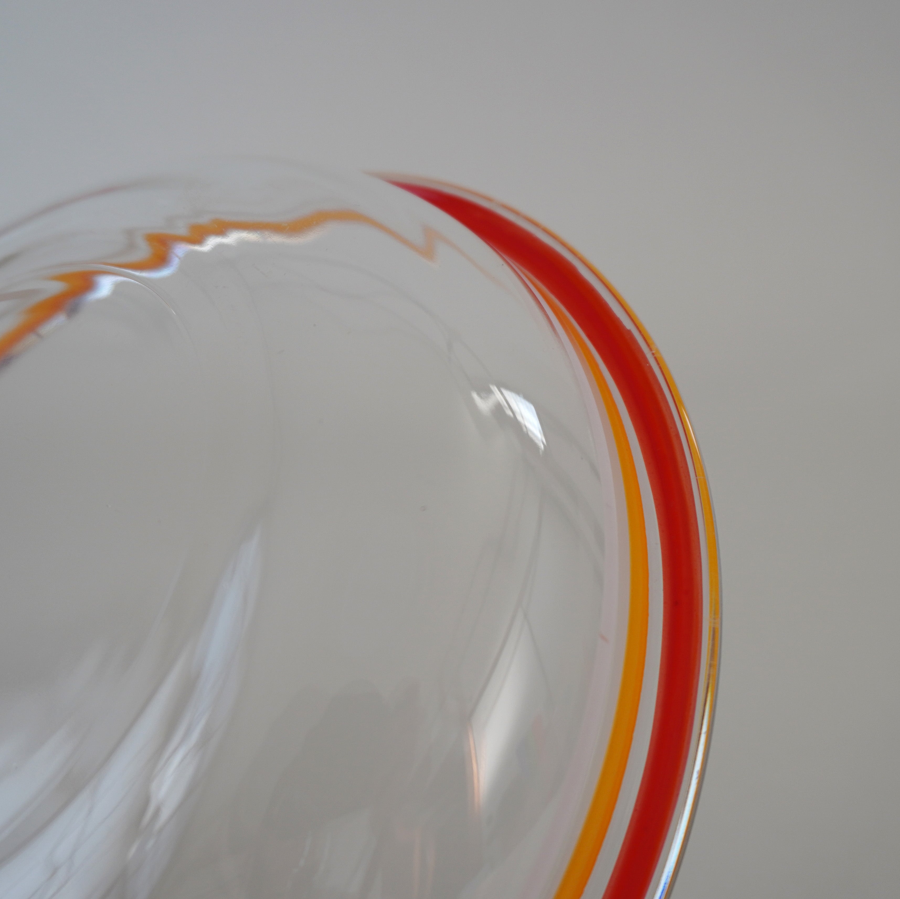 PLATE - GLASS PLATE / ORANGE STRIPE RIM-L