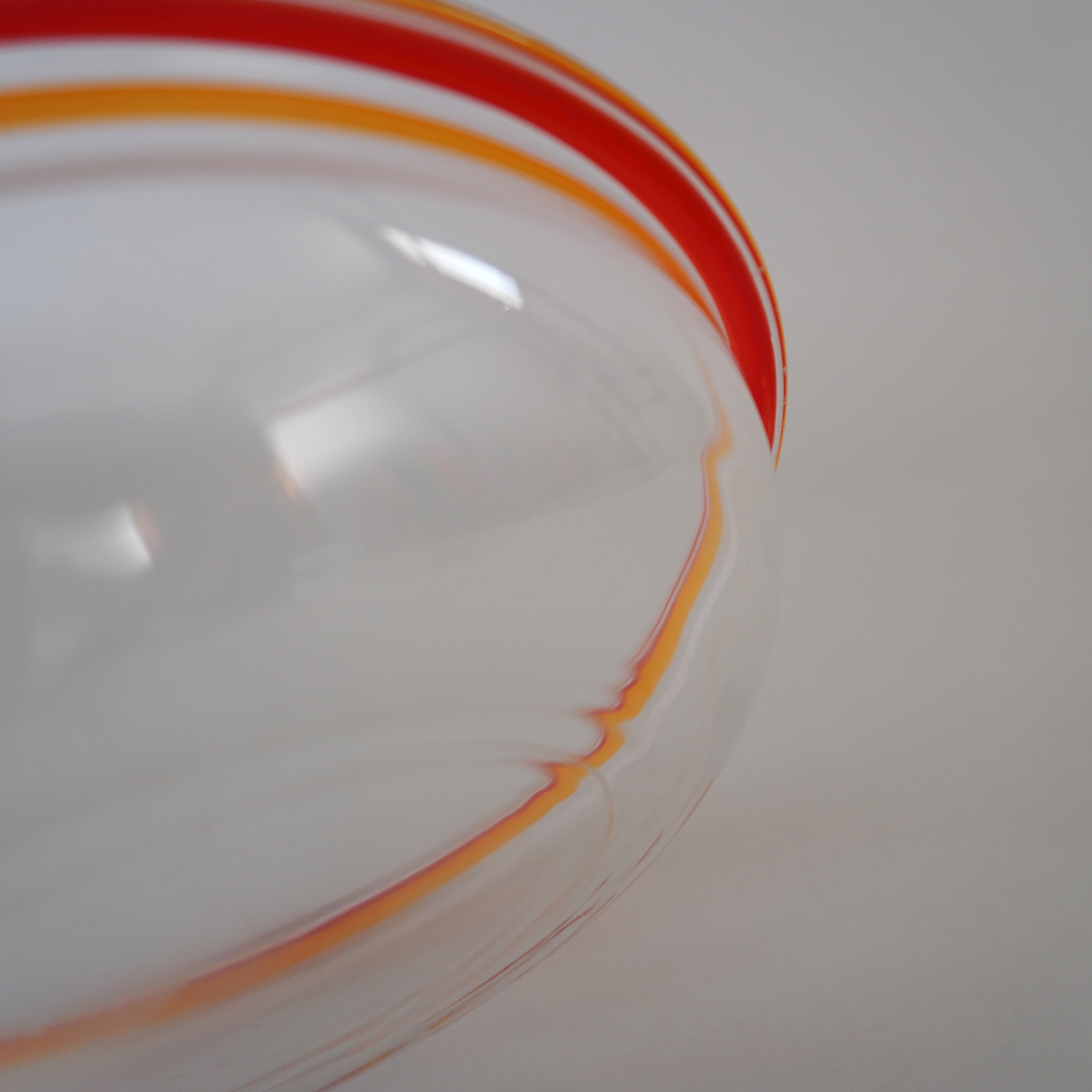 PLATE - GLASS PLATE / ORANGE STRIPE RIM-L