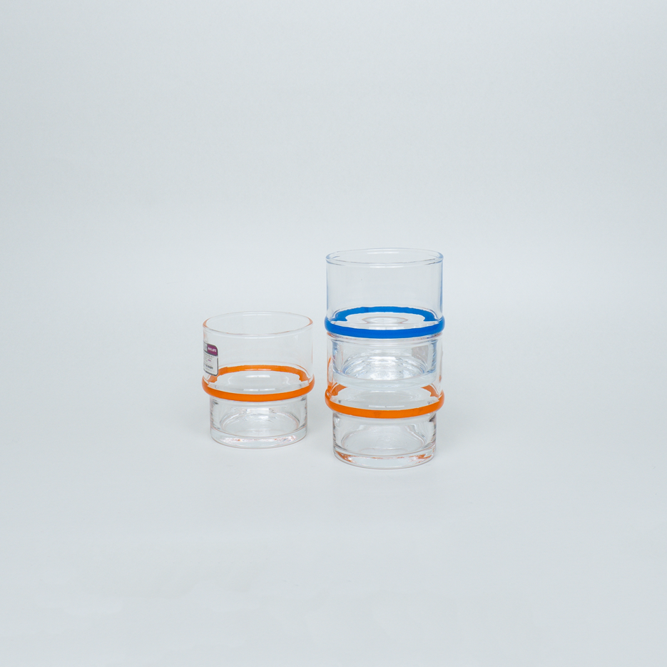GLASS - ORANGE LINE SHORT GLASS
