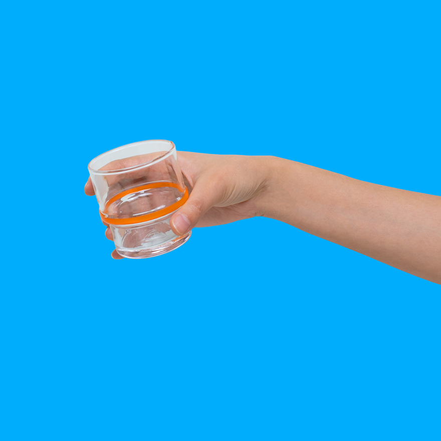 GLASS - ORANGE LINE SHORT GLASS