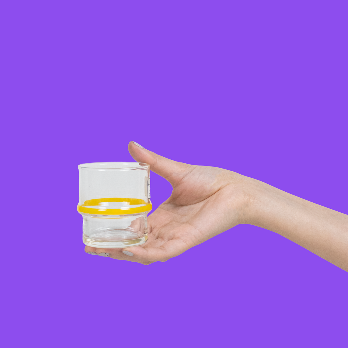 GLASS - YELLOW LINE SHORT GLASS