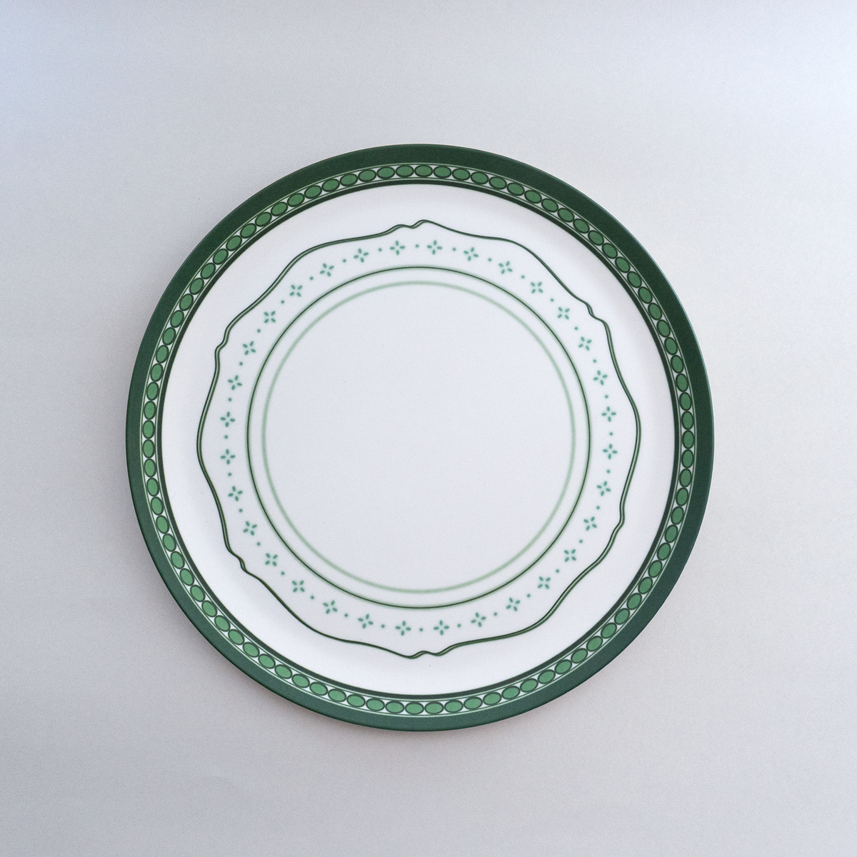 MITSUKO：Dinner Plate / LK Green Rice Grain (φ25cm)