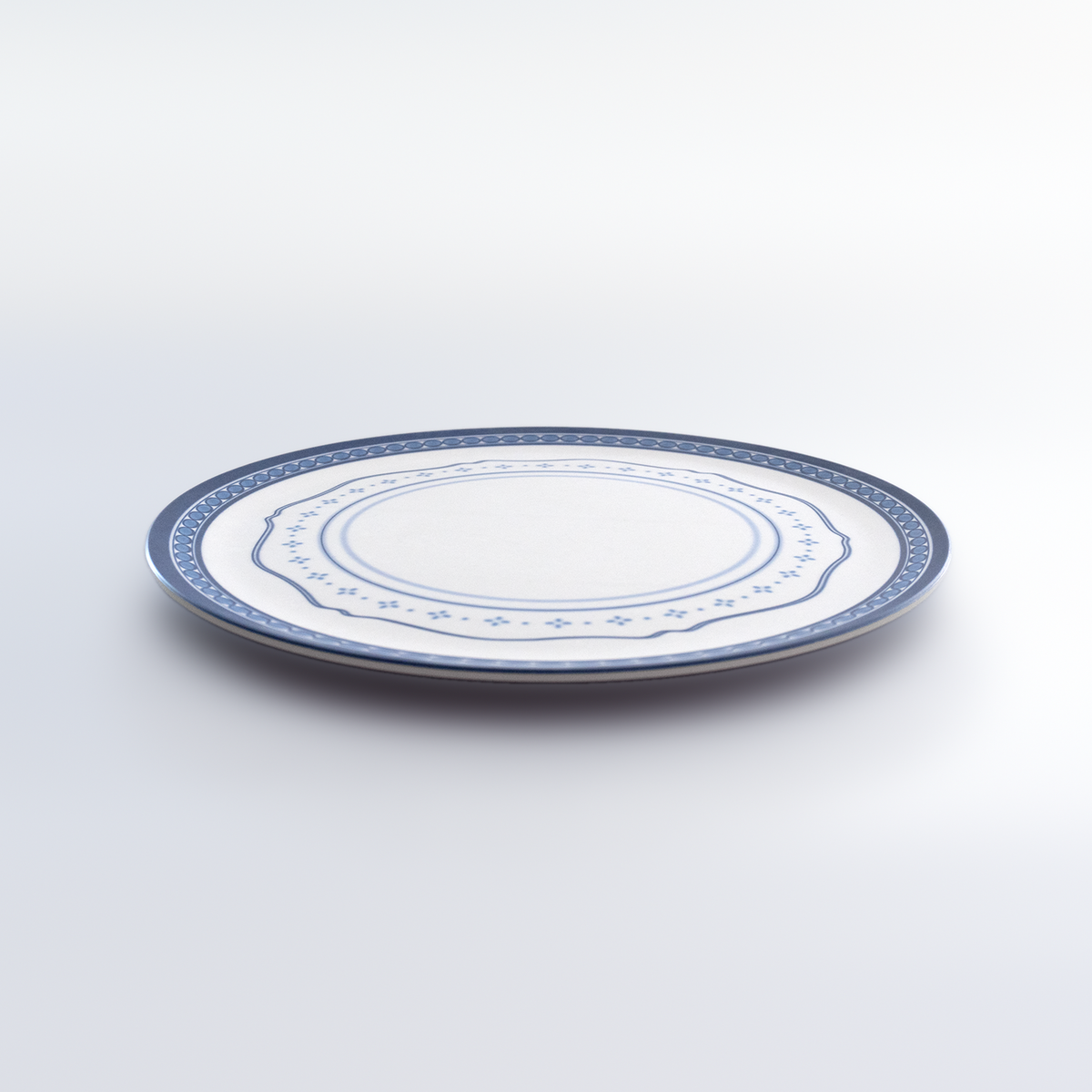 MITSUKO：Dinner Plate / LK Blue Rice Grain (φ25cm)