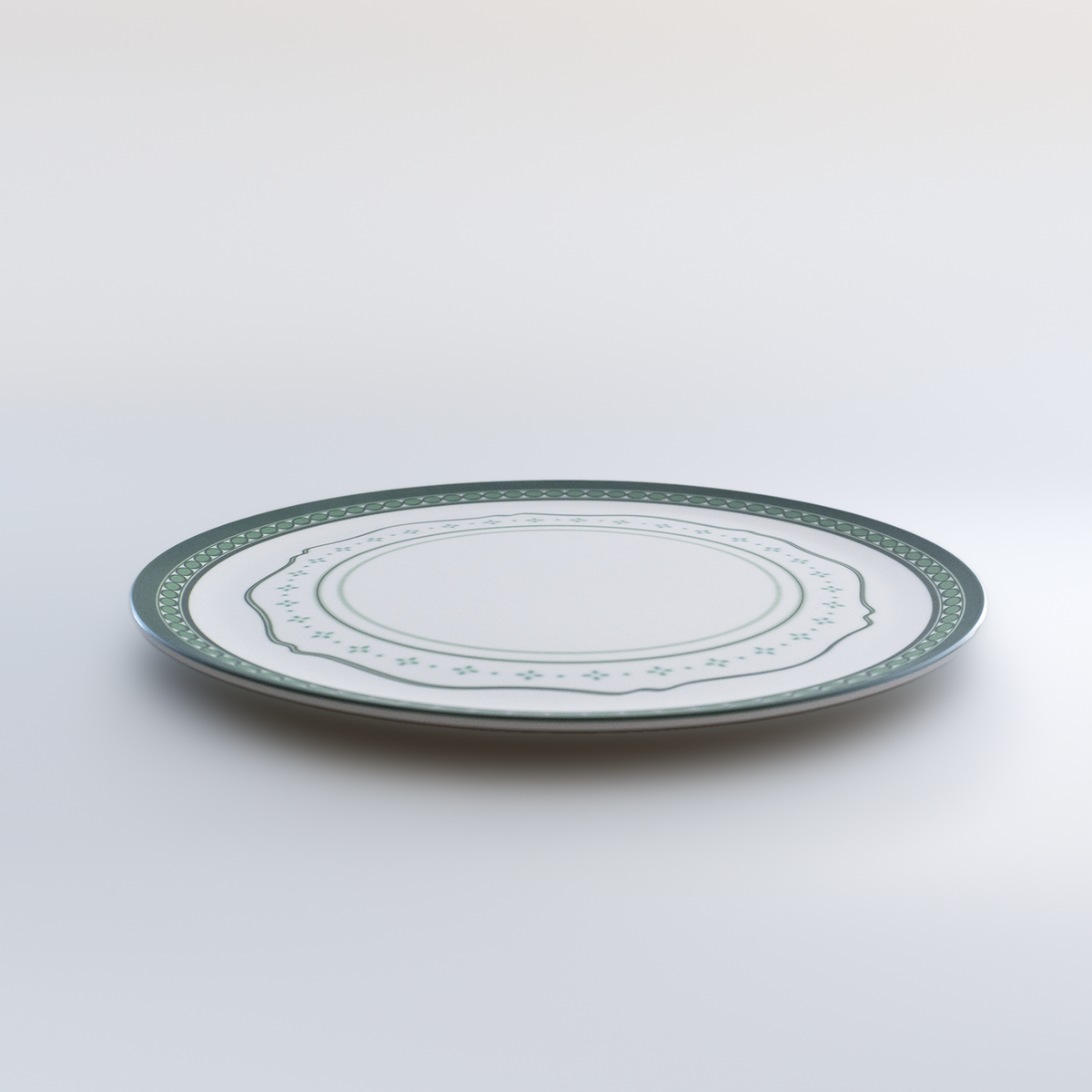 MITSUKO：Dinner Plate / LK Green Rice Grain (φ25cm)