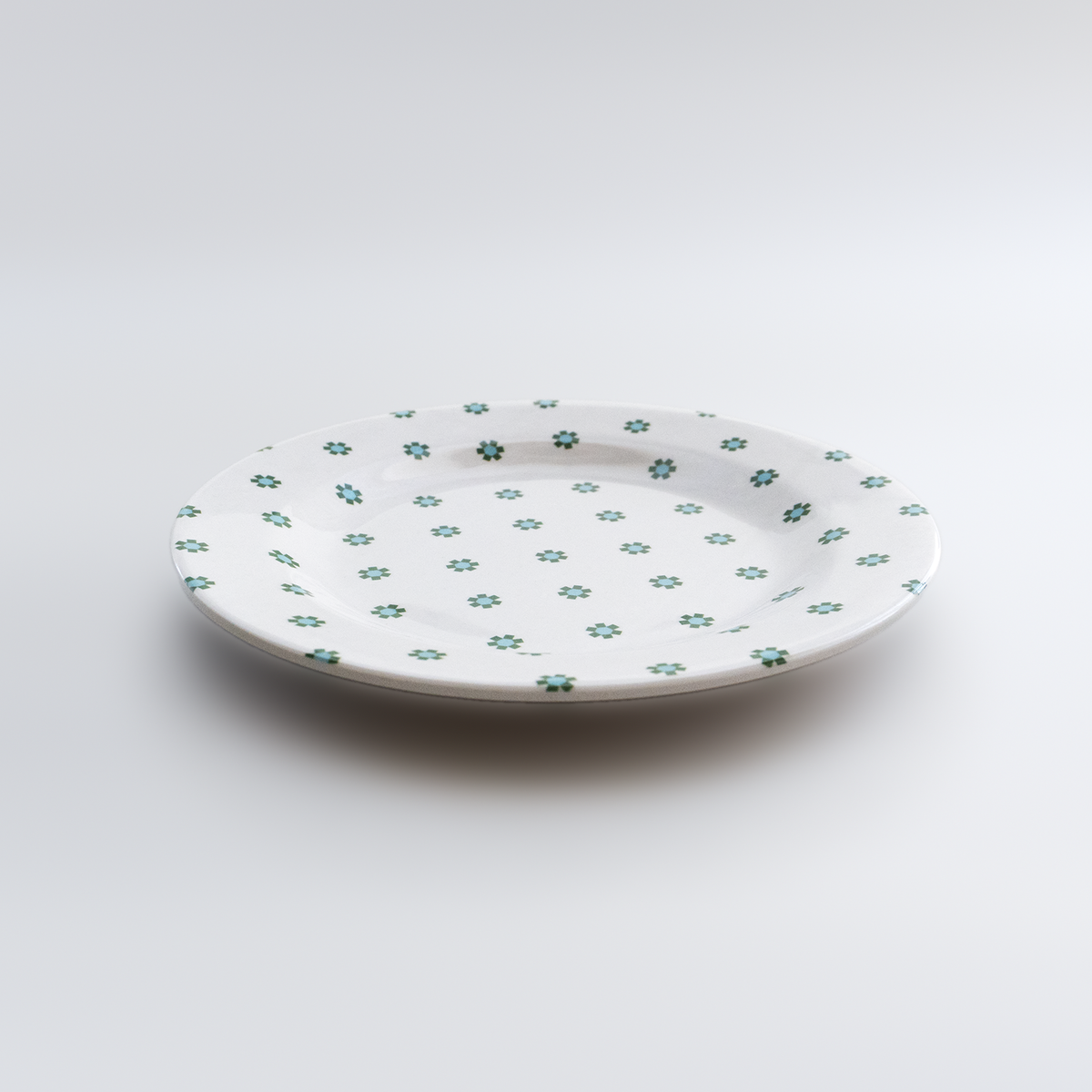 MARINA：Side Plate / Green Beaded Flower (φ17.4cm)