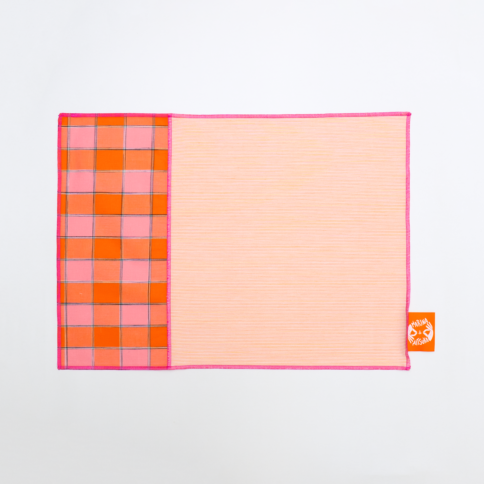 Placemat : BISHU / Check+Orange