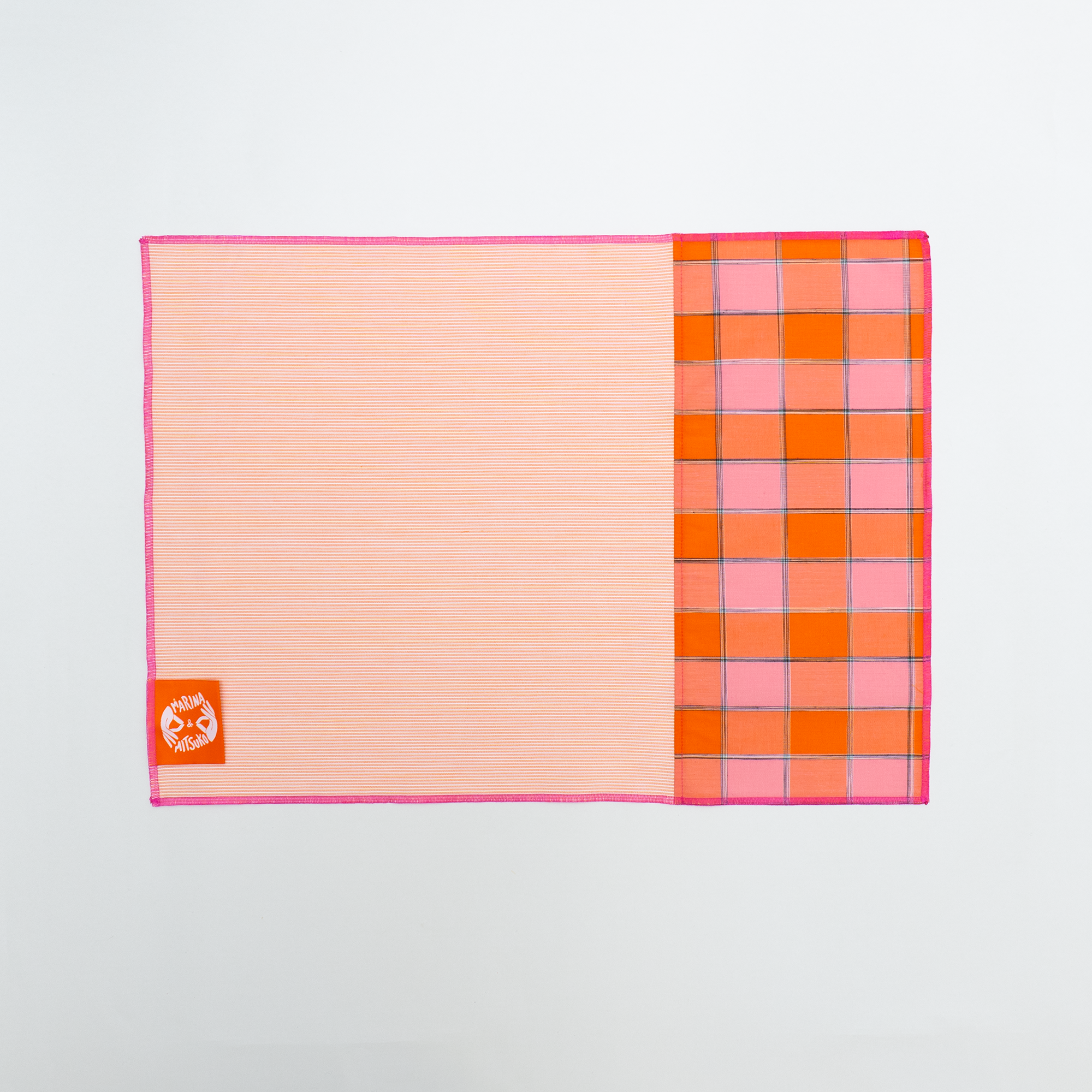 Placemat : BISHU / Check+Orange