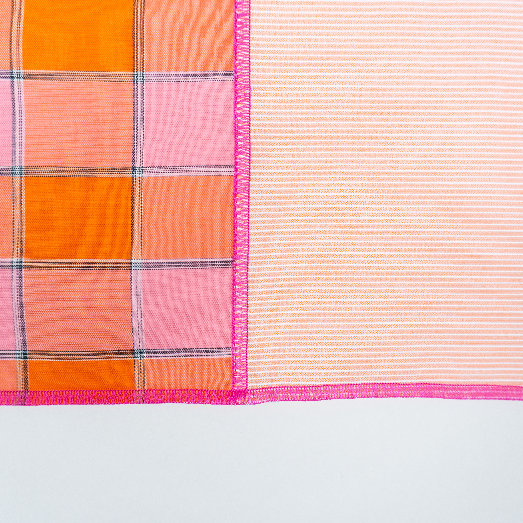 Placemat : BISHU / Check+Orange