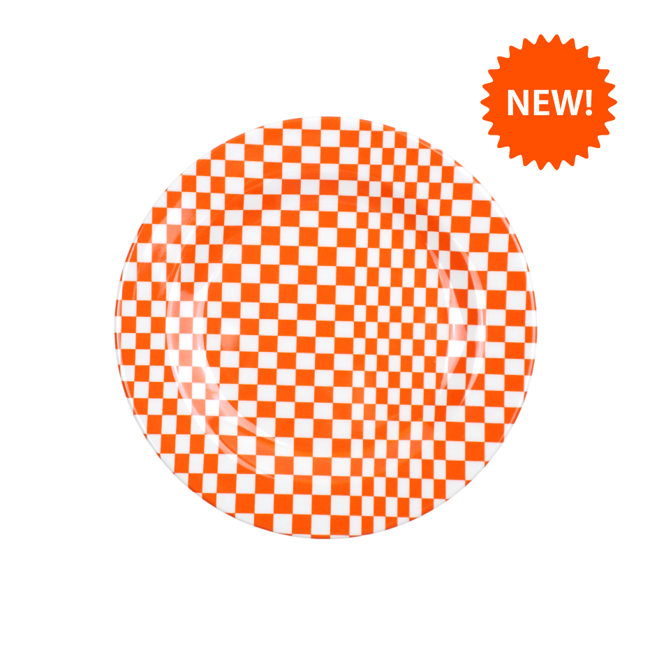 MARINA：Side Plate / Orange Check (φ17.4cm)